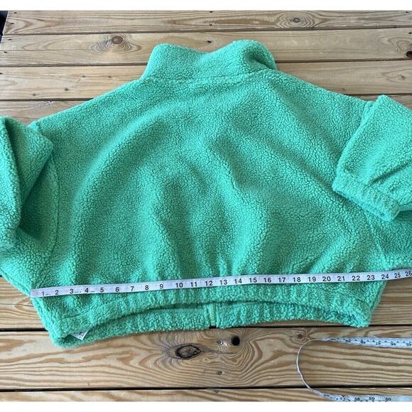 ASOS Design Fleece Crop Jacket Size 14 Women’s Green Full Zip - Picture 7 of 8